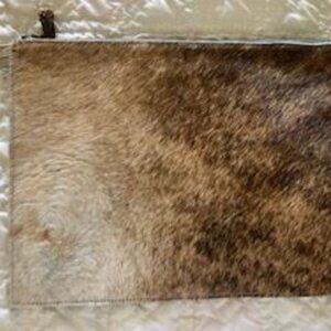 Cowhide with hair on the hide leather clutch